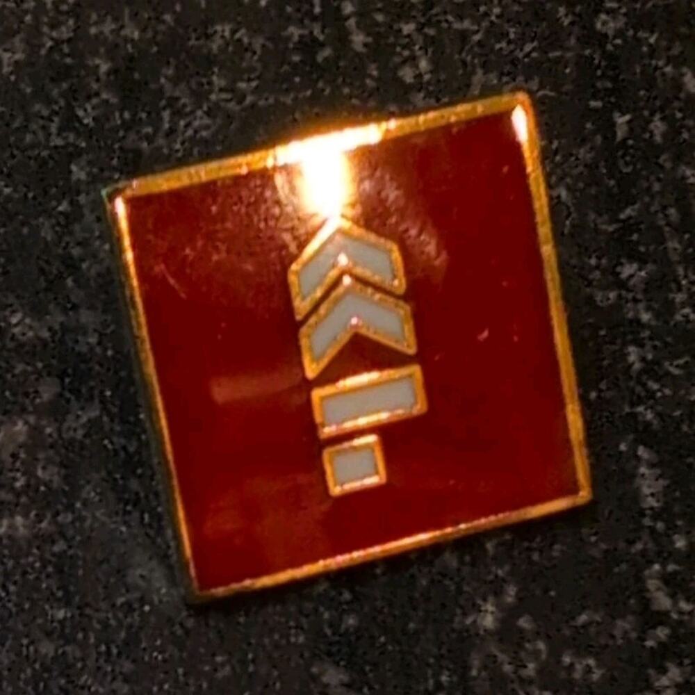Arts in the Armed Forces (AITAF) Adam Driver lapel pin, red with square design